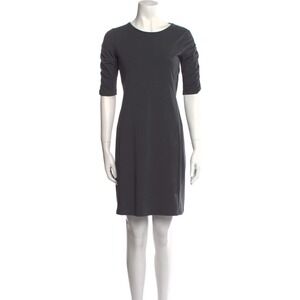 NEW Theory Dress Black Ruched Sleeves‎ Cotton Stretch Size S P 00